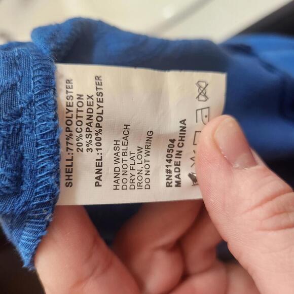 ROMY Royal Blue Floral Textured Pencil Skirt - Size Large - Picture 7 of 7